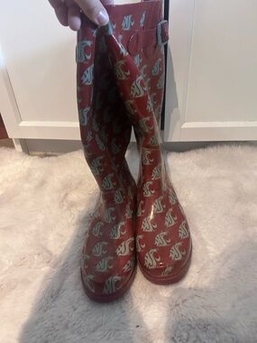 WSU Cougars Logo Vintage Tall Rain boots